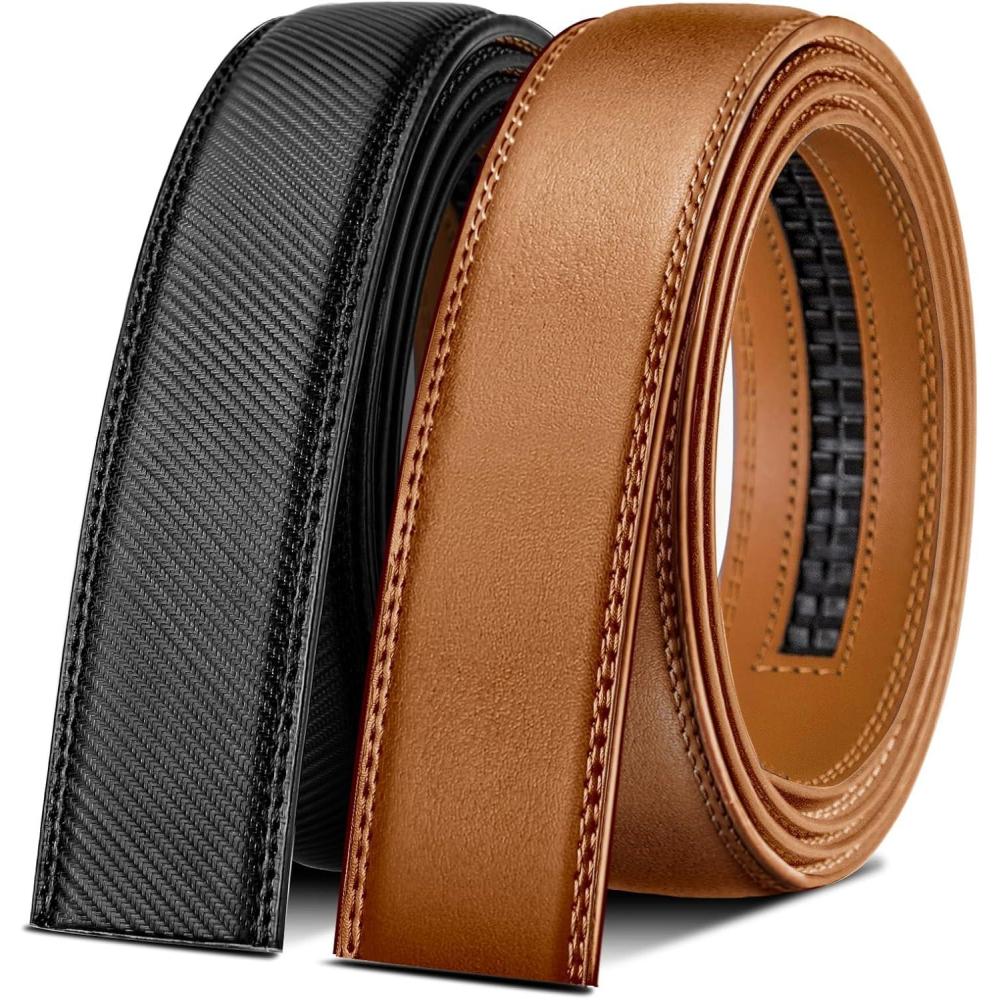 image:imageBULLIANT Men Belt CustomizingRatchet Belts Strap Buckle Individual For Repalcement or SelfAssembling 1 38quotCut for FitBlackOrange Brown4724