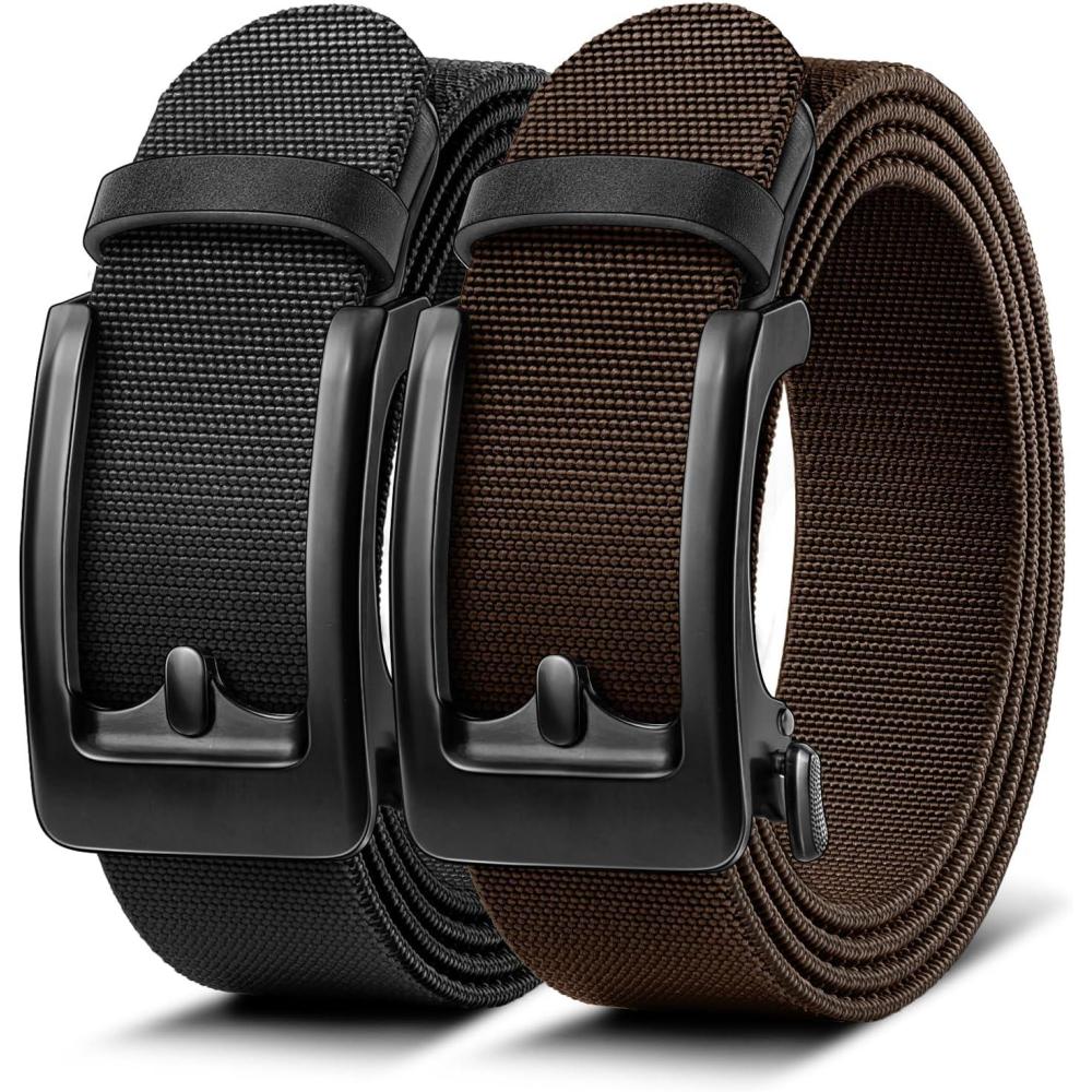 image:imageBULLIANT Men Belt MultiPackStretchable Ratchet Belt Adjustable For Men Gift Golf Casual Jeans Precise Fit2packblackDeep Brown8377