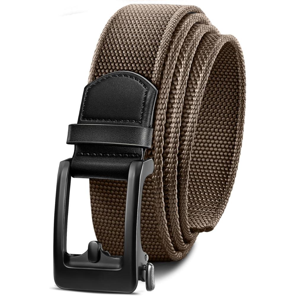 image:imageBULLIANT Men Belt MultiPackStretchable Ratchet Belt Adjustable For Men Gift Golf Casual Jeans Precise FitLight Brown4485
