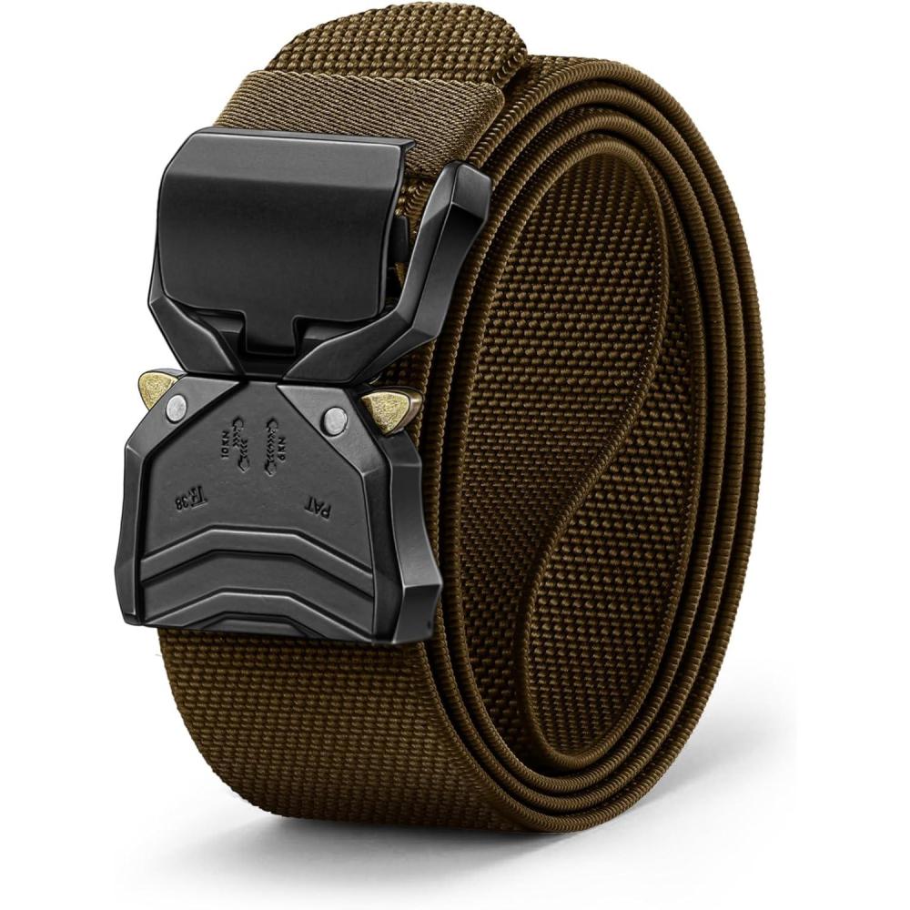 image:imageBULLIANT Men BeltTacitcal Holster Web Adjustable Belt Stretch Fit Quickly Release For Outdoor DutyCut For FitWood Thrush7795