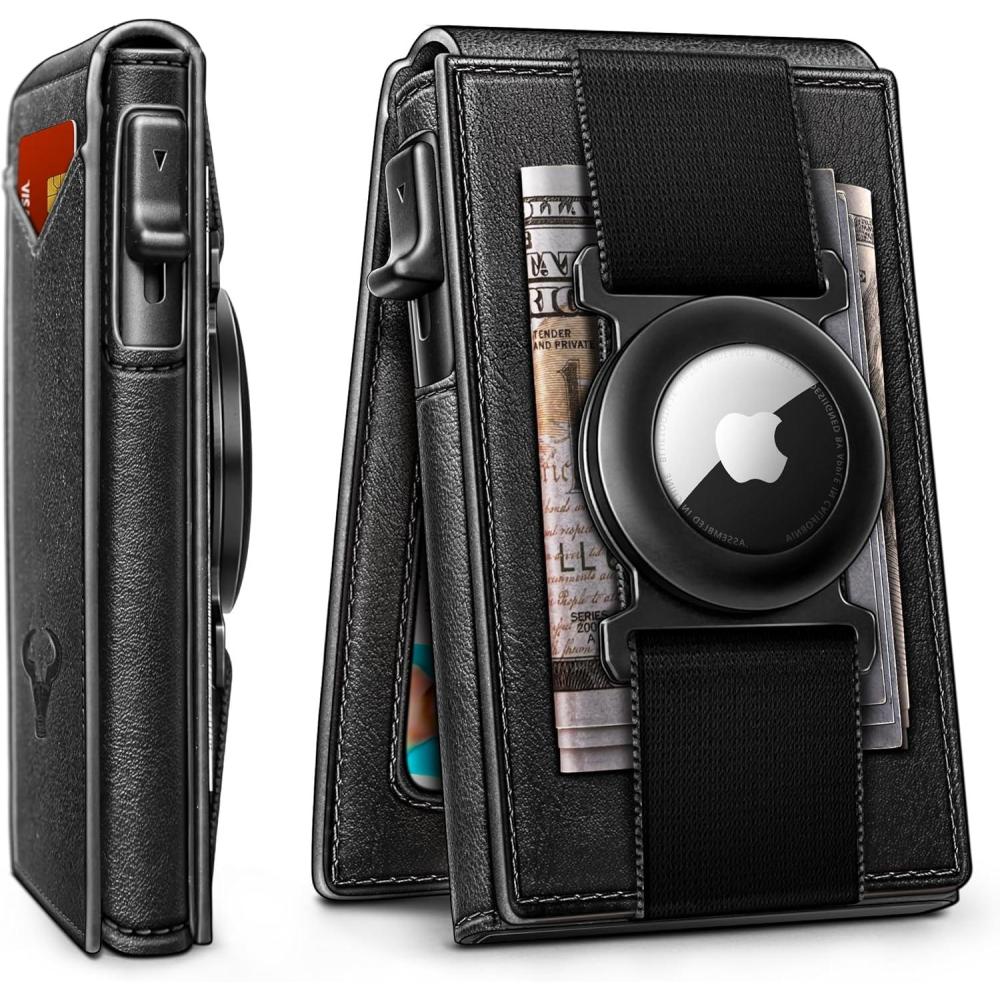 image:imageBULLIANT Men Wallet Gift BoxedSlim Front Pocket Wallet Money Clip Card Holder 38quotx27quotPopup AccessBlack8619