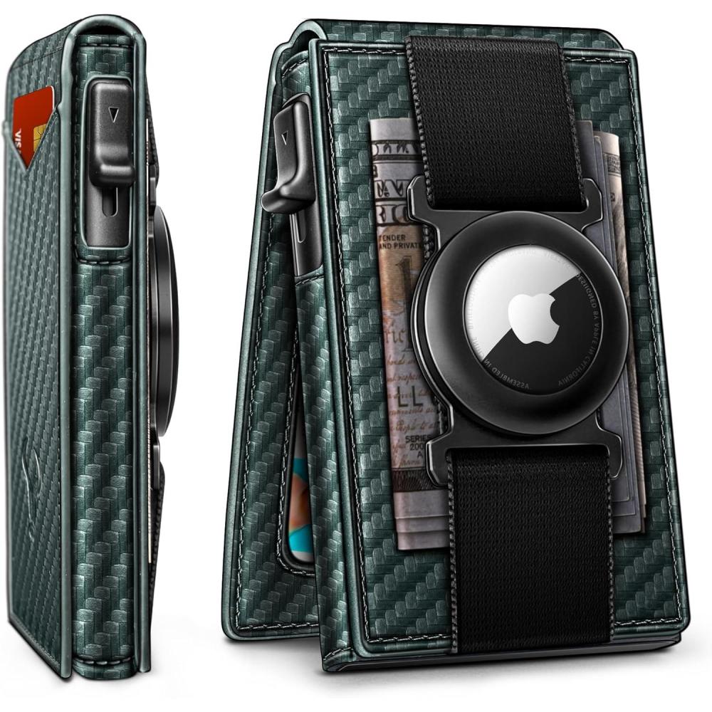 image:imageBULLIANT Men Wallet Gift BoxedSlim Front Pocket Wallet Money Clip Card Holder 38quotx27quotPopup AccessDark Green8618