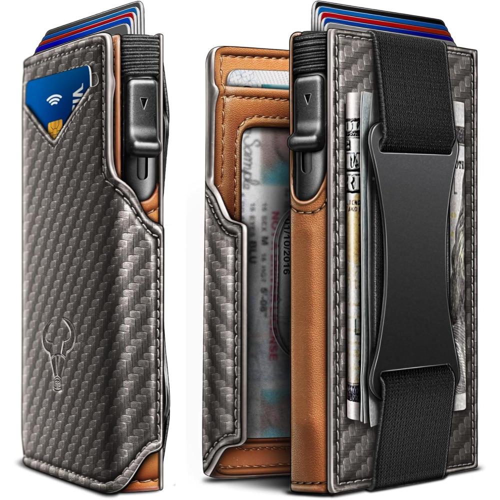 image:imageBULLIANT Men Wallet Gift BoxedSlim Front Pocket Wallet Money Clip Card Holder 38quotx27quotPopup AccessSacred Grey3252