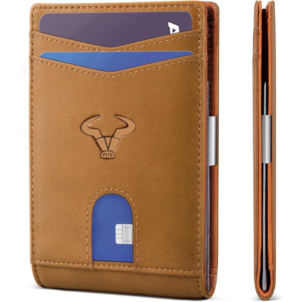 image:imageBULLIANT Slim Wallet Men Leather Wallet Front Pocket Card Holders for Gift Men 3quotX43quotEspresso Mist1797