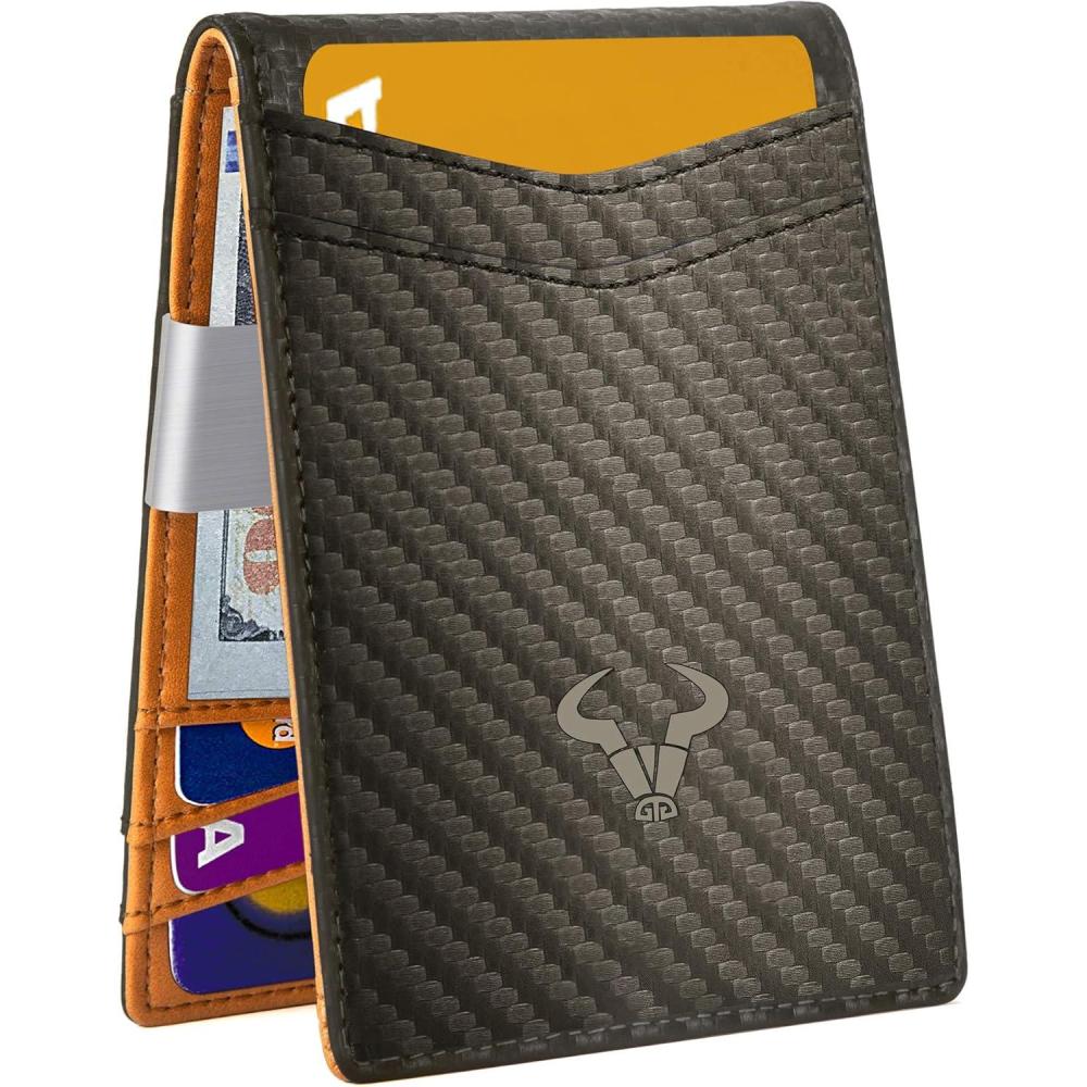 image:imageBULLIANT Slim Wallet Men Leather Wallet Front Pocket Card Holders for Gift Men 3quotX43quotSacred Grey1694