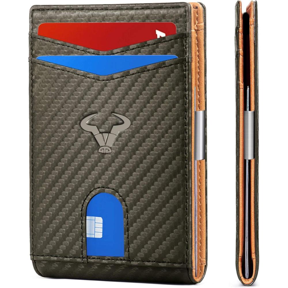 image:imageBULLIANT Slim Wallet Men Leather Wallet Front Pocket Card Holders for Gift Men 3quotX43quotSacred Grey1808