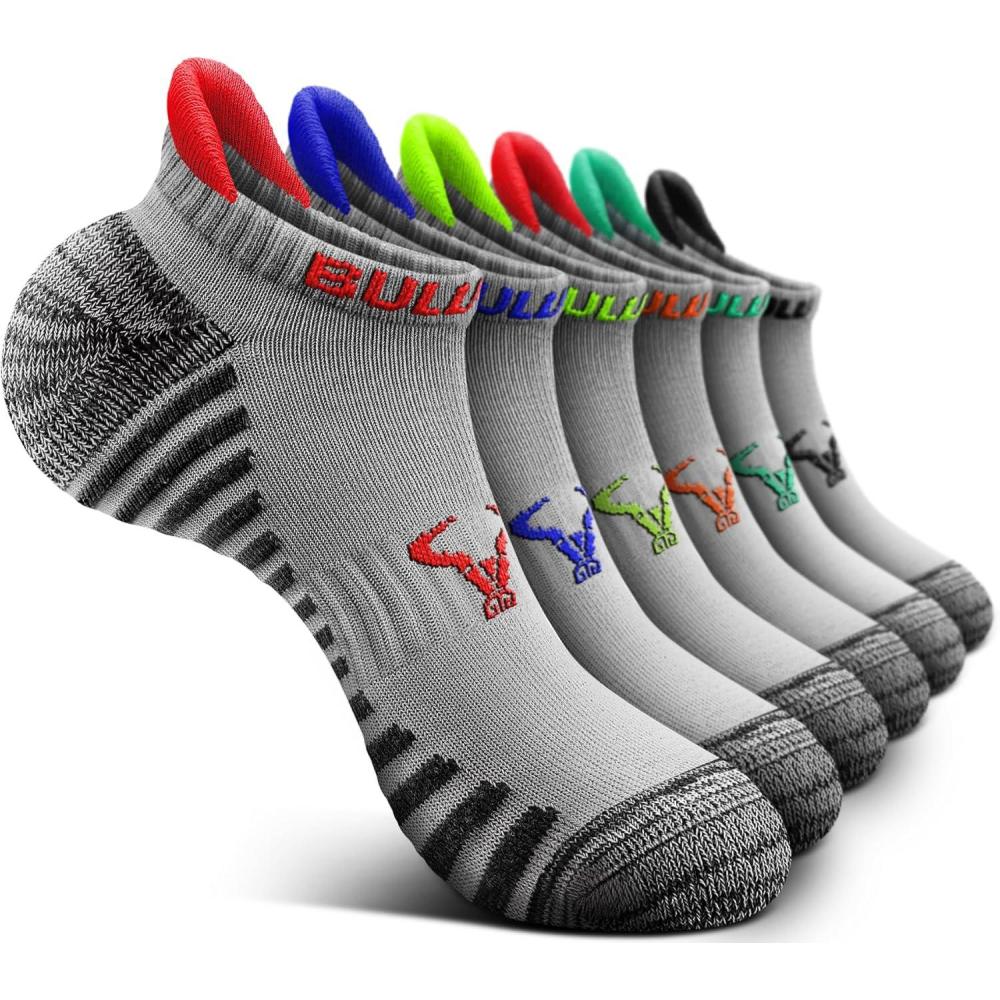 image:imageBULLIANT Women Ankle Socks Active LowCut Sock Cushioned Footbed Arch Support for Running Walking Sneakers6pairsgray Heather 8041