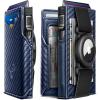 BULLIANT Men Airtag Wallet,Slim Front Pocket Wallet Money Clip for Men Gift 3.8″x2.7″,Pop-up Access(Purplish Blue3428)