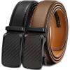 BULLIANT Men Belt Customizing-Ratchet Belts Strap Buckle Individual For Repalcement or Self-Assembling 1 3/8″-Cut for Fit(Black5135)