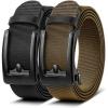 BULLIANT Men Belt Multi-Pack,Stretchable Ratchet Belt Adjustable For Men Gift Golf Casual Jeans Precise Fit(2pack-black/Wood Thrush8376)
