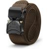 BULLIANT Men Belt,Tacitcal Holster Web Adjustable Belt Stretch Fit Quickly Release For Outdoor Duty,Cut For Fit(Light Brown7796)