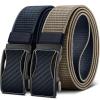BULLIANT Mens Ratchet Belt Reversible,Web Nylon Casual Belt for Gift Men Golf Hiking Pants Jeans 2 In 1(Beige/Purplish Blue2665)
