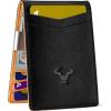 BULLIANT Slim Wallet Men, Leather Wallet Front Pocket Card Holders for Gift Men 3″X4.3″(Black1679)