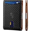BULLIANT Slim Wallet Men, Leather Wallet Front Pocket Card Holders for Gift Men 3″X4.3″(Black8508)