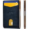 BULLIANT Slim Wallet Men, Leather Wallet Front Pocket Card Holders for Gift Men 3″X4.3″(Blue8506)