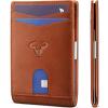 BULLIANT Slim Wallet Men, Leather Wallet Front Pocket Card Holders for Gift Men 3″X4.3″(Brown1803)