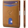 BULLIANT Slim Wallet Men, Leather Wallet Front Pocket Card Holders for Gift Men 3″X4.3″(Espresso Mist1797)