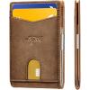 BULLIANT Slim Wallet Men, Leather Wallet Front Pocket Card Holders for Gift Men 3″X4.3″(Espresso Mist8507)