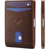 BULLIANT Slim Wallet Men, Leather Wallet Front Pocket Card Holders for Gift Men 3″X4.3″(Sauce Coffee1800)