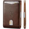 BULLIANT Slim Wallet Men, Leather Wallet Front Pocket Card Holders for Gift Men 3″X4.3″(Sauce Coffee8510)
