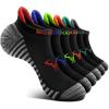 BULLIANT Women Ankle Socks, Active Low-Cut Sock Cushioned Footbed Arch Support for Running Walking Sneakers(6pairs-black8042)