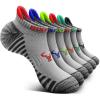 BULLIANT Women Ankle Socks, Active Low-Cut Sock Cushioned Footbed Arch Support for Running Walking Sneakers(6pairs-gray Heather 8041)