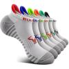 BULLIANT Women Ankle Socks, Active Low-Cut Sock Cushioned Footbed Arch Support for Running Walking Sneakers(6pairs-white8043)