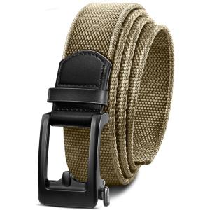 BULLIANT Men Belt Multi-Pack,Stretchable Ratchet Belt Adjustable For Men Gift Golf Casual Jeans Precise Fit(Beige4717)