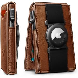 BULLIANT Men Wallet Gift Boxed,Slim Front Pocket Wallet Money Clip Card Holder 3.8″x2.7″,Pop-up Access(Brick Brown8621)