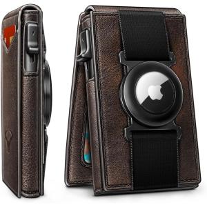 BULLIANT Men Wallet Gift Boxed,Slim Front Pocket Wallet Money Clip Card Holder 3.8″x2.7″,Pop-up Access(Forest Brown8620)