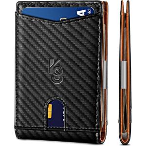 BULLIANT Slim Wallet Men, Leather Wallet Front Pocket Card Holders for Gift Men 3″X4.3″(Black8508)