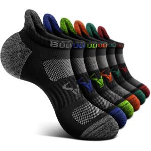BULLIANT Women Ankle Socks, Active Low-Cut Sock Cushioned Footbed Arch Support for Running Walking Sneakers(6pairs-black7968)