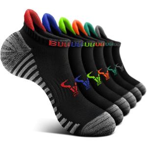 BULLIANT Women Ankle Socks, Active Low-Cut Sock Cushioned Footbed Arch Support for Running Walking Sneakers(6pairs-black8042)