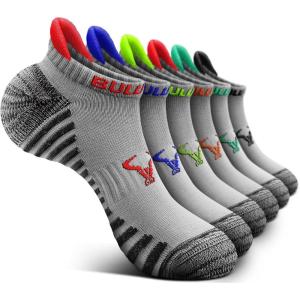 BULLIANT Women Ankle Socks, Active Low-Cut Sock Cushioned Footbed Arch Support for Running Walking Sneakers(6pairs-gray Heather 8041)