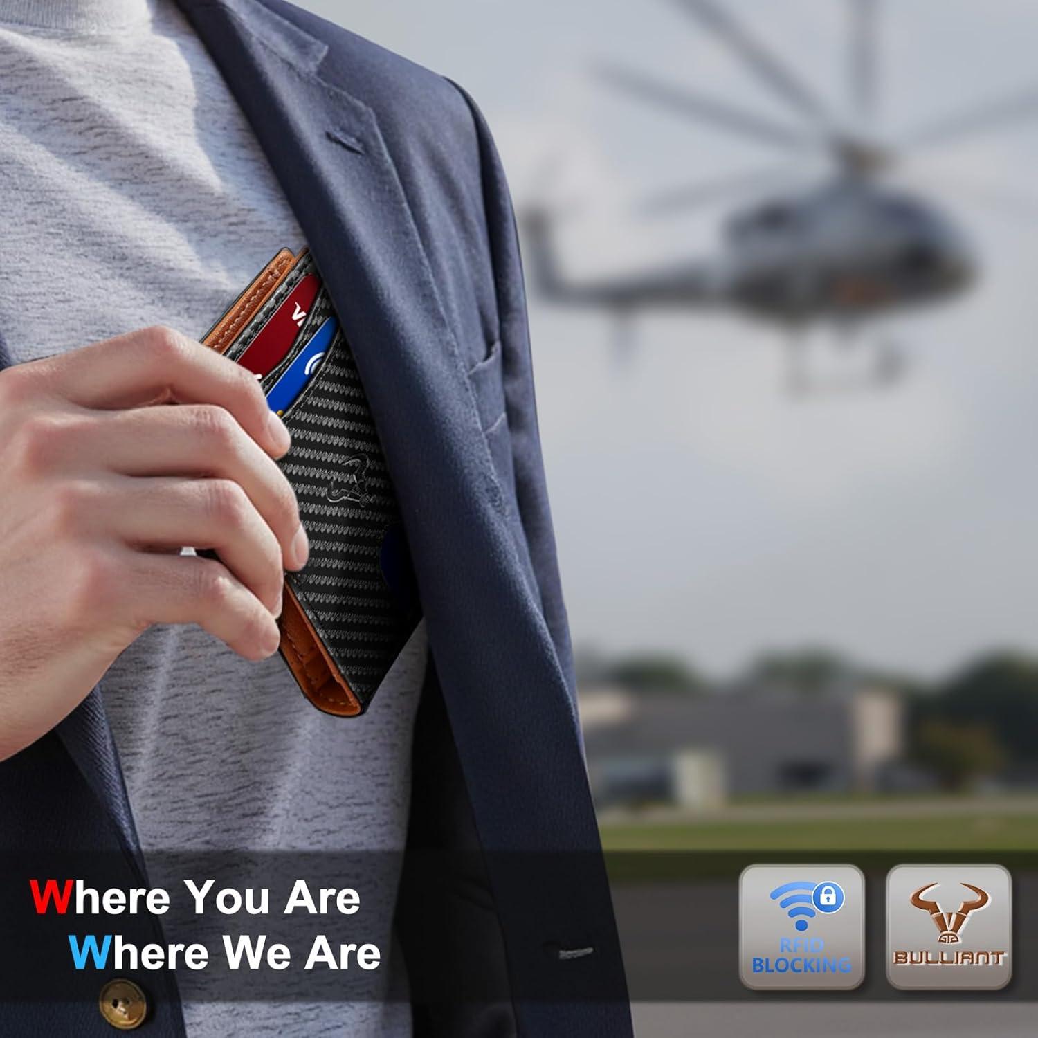 image:imageBULLIANT Men Airtag WalletSlim Wallet RFID Blocken for Gift Men 11CardsSeamless Apple Airtag CompatibleBlack7867