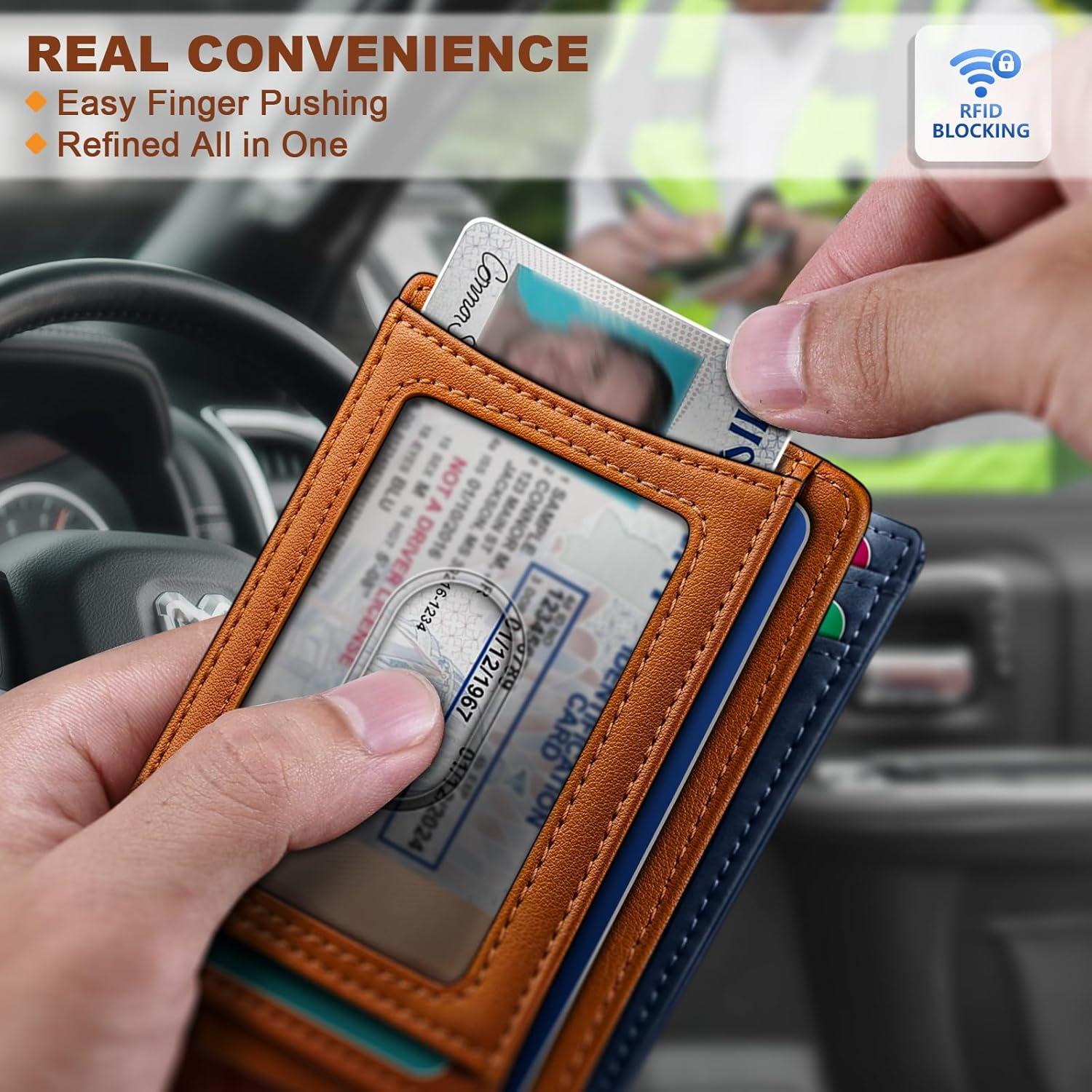 image:imageBULLIANT Men Airtag WalletSlim Wallet RFID Blocken for Gift Men 11CardsSeamless Apple Airtag CompatiblePurplish Blue7872