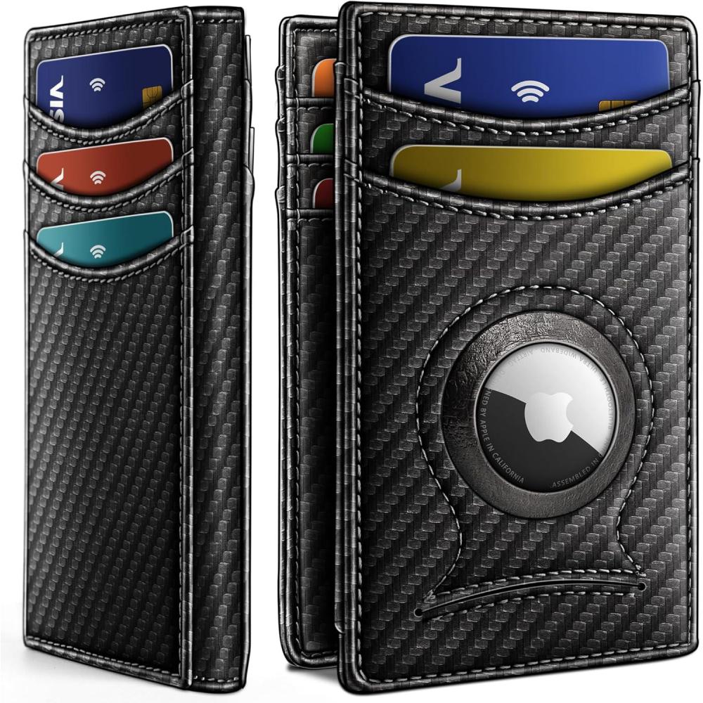 image:imageBULLIANT Men Airtag WalletSlim Wallet Money Clip Card Holder Magnetic Closure 12 Cards in Front Pocket RFID BlockingBlack8153