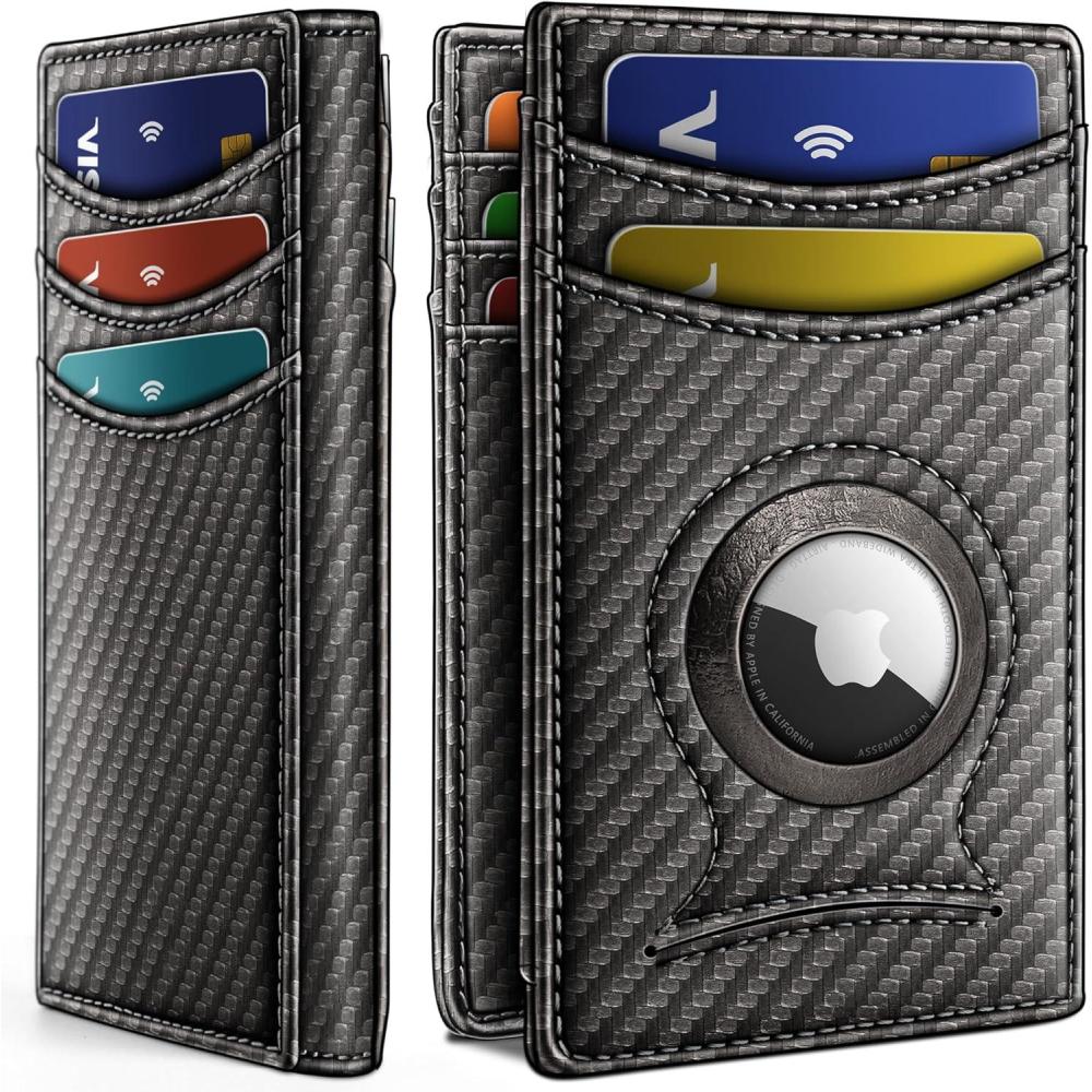 image:imageBULLIANT Men Airtag WalletSlim Wallet Money Clip Card Holder Magnetic Closure 12 Cards in Front Pocket RFID BlockingSacred Grey6267