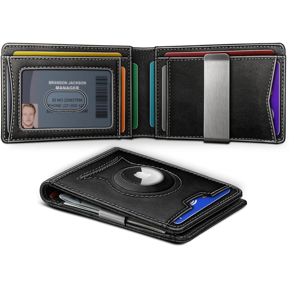 image:imageBULLIANT Men Airtag WalletSlim Wallet RFID Blocken for Gift Men 11CardsSeamless Apple Airtag CompatibleBlack7870