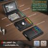 BULLIANT Men Airtag Wallet,Slim Wallet Money Clip Card Holder Magnetic Closure 12 Cards in Front Pocket RFID Blocking(Black6271)