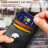BULLIANT Men Airtag Wallet,Slim Wallet Money Clip Card Holder Magnetic Closure 12 Cards in Front Pocket RFID Blocking(Black7802)
