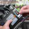 BULLIANT Men Airtag Wallet,Slim Wallet Money Clip Card Holder Magnetic Closure 12 Cards in Front Pocket RFID Blocking(Black8153)