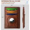 BULLIANT Men Airtag Wallet,Slim Wallet Money Clip Card Holder Magnetic Closure 12 Cards in Front Pocket RFID Blocking(Brick Brown7758)