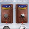 BULLIANT Men Airtag Wallet,Slim Wallet Money Clip Card Holder Magnetic Closure 12 Cards in Front Pocket RFID Blocking(Brick Brown8155)