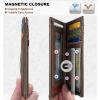 BULLIANT Men Airtag Wallet,Slim Wallet Money Clip Card Holder Magnetic Closure 12 Cards in Front Pocket RFID Blocking(Coffee6270)
