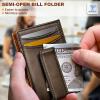 BULLIANT Men Airtag Wallet,Slim Wallet Money Clip Card Holder Magnetic Closure 12 Cards in Front Pocket RFID Blocking(Coffee7759)