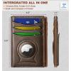 BULLIANT Men Airtag Wallet,Slim Wallet Money Clip Card Holder Magnetic Closure 12 Cards in Front Pocket RFID Blocking(Coffee7759)
