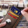 BULLIANT Men Airtag Wallet,Slim Wallet Money Clip Card Holder Magnetic Closure 12 Cards in Front Pocket RFID Blocking(Coffee7759)
