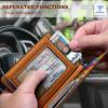BULLIANT Men Airtag Wallet,Slim Wallet Money Clip Card Holder Magnetic Closure 12 Cards in Front Pocket RFID Blocking(Coffee8158)