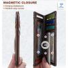 BULLIANT Men Airtag Wallet,Slim Wallet Money Clip Card Holder Magnetic Closure 12 Cards in Front Pocket RFID Blocking(Forest Brown6268)